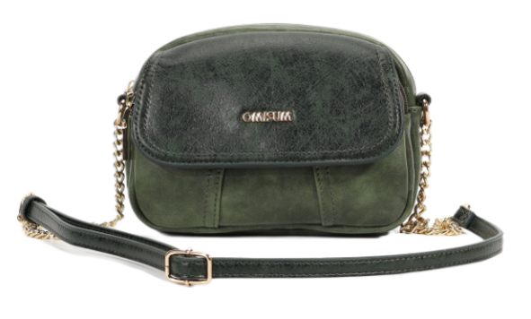  Shoulder Bags Vintage Bag pu Leather  Handbags,2024 Female  Zipper Pockets  Crossbody  bag Classic , shoulder chain bag -Vintage green 