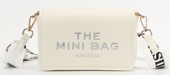 Crafted from high-quality PU leather ,Women's White Shoulder Bag 'Mini Bag',  Color:  WHITE