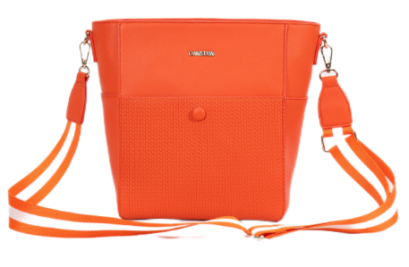 Multifunctional bag can be crossbody or one shoulder，Crafted from high-quality PU leather, Color: ORANGE;