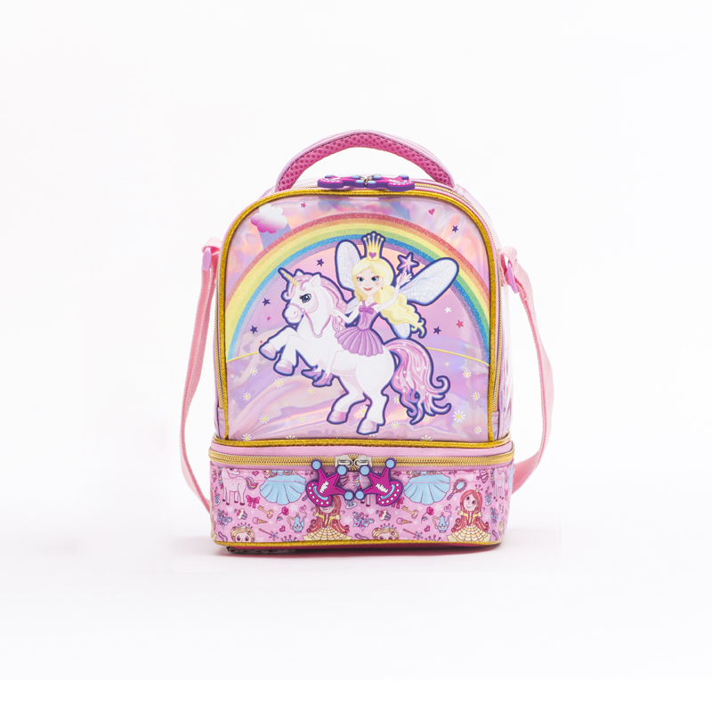 kid's backpack,This bag is an adorable children’s rolling backpack with a fairytale and fantasy design, perfect for kids who love fairy tales