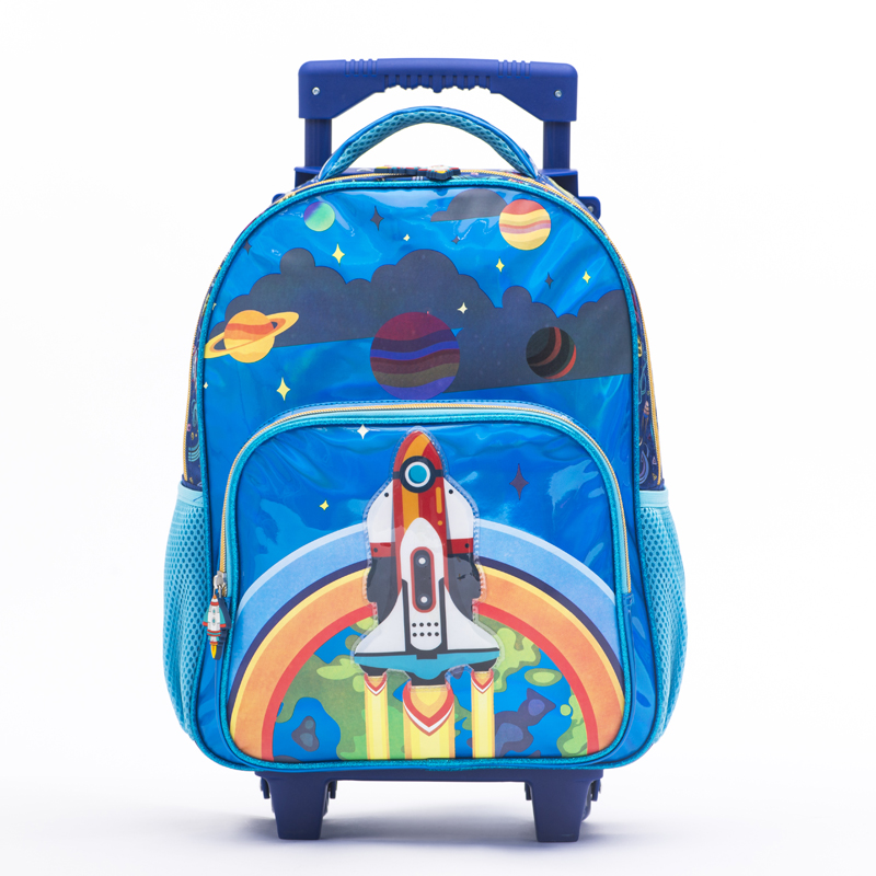 Trolley bag ,This bag is not only practical, providing space for books, stationery, and other items, but also adds a touch of fun and fantasy to kids’ everyday life. color-blue